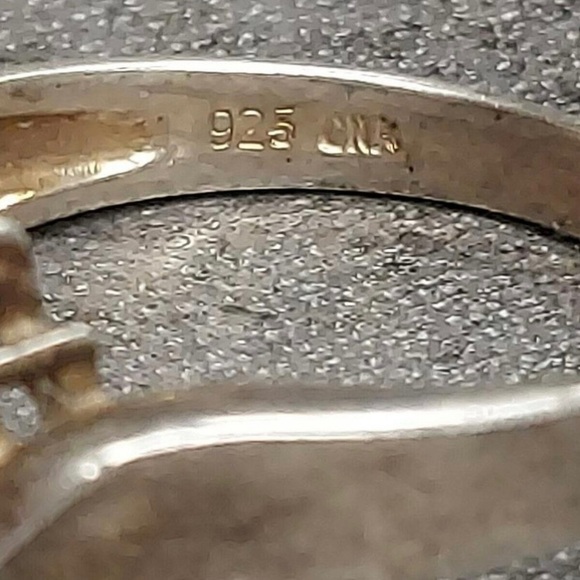 Sterling Silver Blue Sapphire Cluster Ring Size 7.75 - Picture 4 of 5